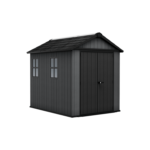 Keter 7.5’x9′ Newton Plus Front Entry Plastic Shed – Dark Grey